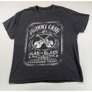 Johnny Cash Man In Black Graphic Tee Tennessee Three Country Music Shirt L